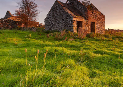 Field barn at sunrise