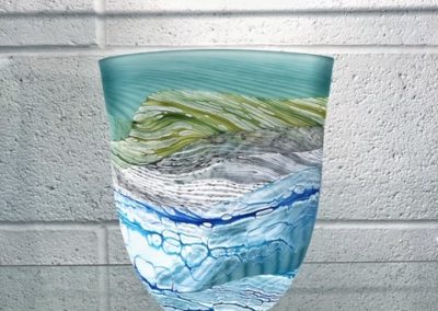 Thomas Petit Glass - Sea Shore Spring Tides - Medium Flat Vase