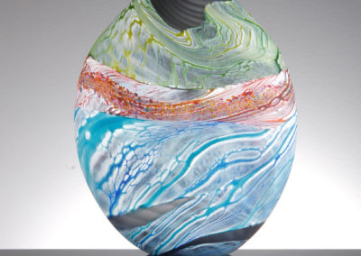 Thomas Petit Glass. Sea Shore - Stormy Skies. Medium and Small Teardrop Vases