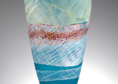 Thomas Petit Glass. Sea Shore - Waves. Medium Tall Vase