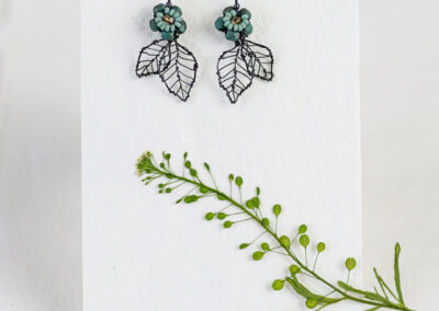 Judith brown double foglia earrings