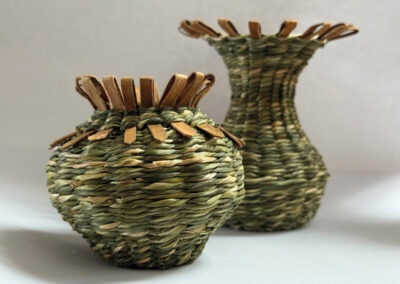 much nita weaving contemporary iris collection basketmaker artwork